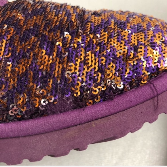 UGG Classic short purple reversible sequin boots 5 - Picture 6 of 8
